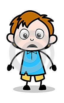Stunned- School Boy Cartoon Character Vector Illustration