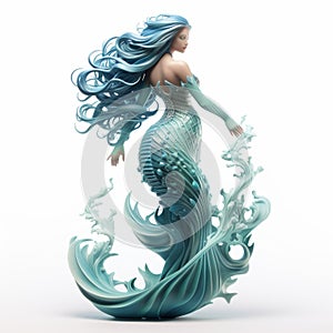Stunning 3d Mermaid Sculpture With Meticulous Detailing