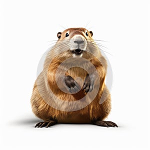 Stunning 3d Render Illustration Of Groundhog In Sopheap Pich Style