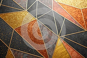 Black gold abstract background with metallic shine photo
