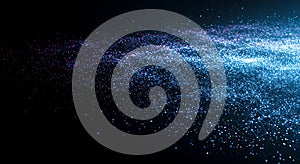 Futuristic digital wave of glowing network particles