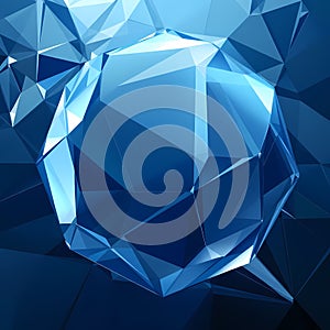 Abstract Blue Crystal Facets Background