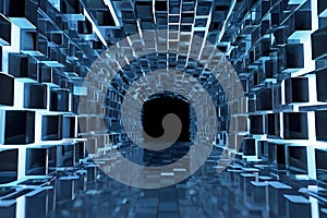 Abstract 3D background with futuristic design and dynamic visual depth.