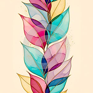 Elegant Alcohol Ink Floral Pattern with Gold Accents