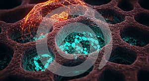 Microscopic view of cellular data analysis