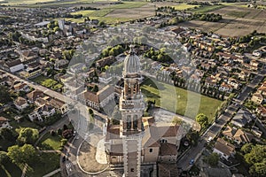 Aerial Image of Santa Sofia Bell Tower in Lendinara photo