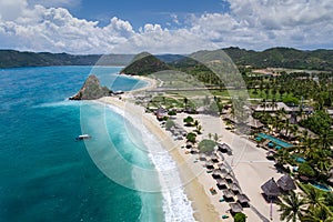 Stunning aerial view of a beautiful vacation destination, Lombok, Indonesia photo