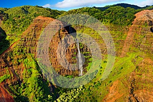 Stunning aerial view into Waimea Canyon, Kauai