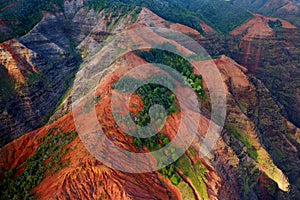 Stunning aerial view into Waimea Canyon, Kauai