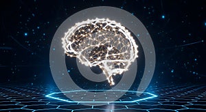 Futuristic Digital Brain Network Illustration Representing Artificial Intelligence and Deep Learning Concepts