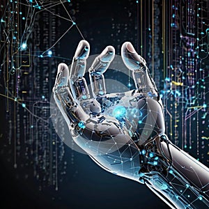 Human and Robot Hands Connecting Through AI and Big Data