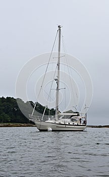 Stunning Anchored Sailboat in South Freeport Harbor