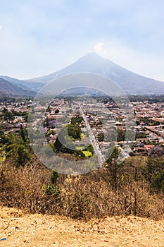 Stunning Antigua Architecture with Agua Volcano Backdrop