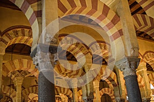 The stunning architecture in the Mezquita mosque-cathedral in Cordoba