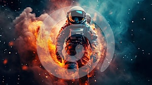 Stunning Astronaut In Space Suit Nebula With Nasa Assistance