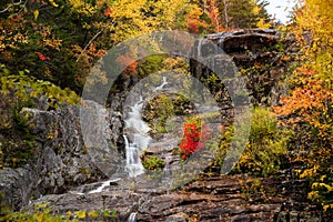 Stunning autumn colours around a beautiful waterfall