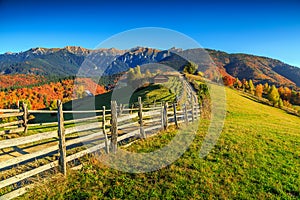 Stunning autumn rural landscape near Bran,Transylvania,Romania,Europe