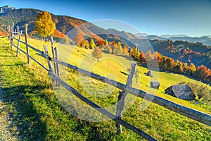 Stunning autumn rural landscape near Bran,Transylvania,Romania,Europe