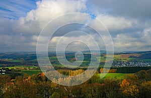 Stunning autumn scenery of hills of Westerwald, Rhineland-Palatinate, Germany photo