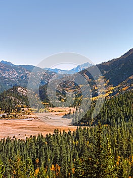 Sierra Nevada mountain range in early autumn