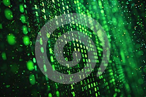 Stunning  a background of green vertical lines, in the matrix code style. the pattern is made up of binary numbers in dark bl