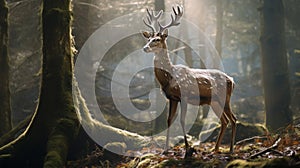 Stunning Backside View Of A Climbing Deer - Ultra Realistic Photo