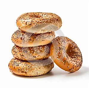 Stunning Bagel Photography: Norland Slices On White Background