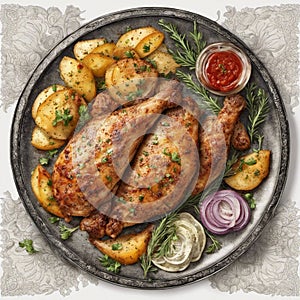 stunning baked chicken with patatoes