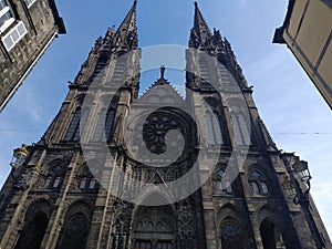 Stunning black Cathedrale Notre-Dame de l`Assomption in Clermont-Ferrand, France