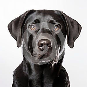 Stunning Black Lab Dog Portraits In Soft-focus Studio Photography