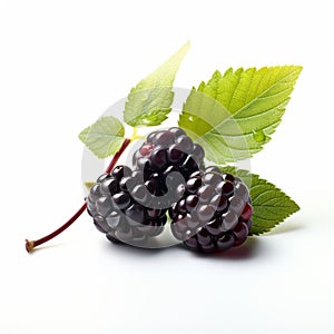 Stunning Blackberry Rendering With White Background photo