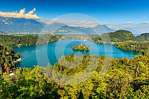 Stunning Bled Lake panorama,Slovenia,Europe