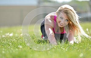 Stunning blonde woman - fitness model