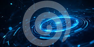 Stunning Blue Energy Vortex Abstract Technology Background