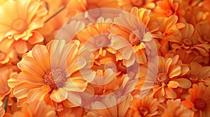 Stunning Bright Orange Flowers Generated by AI: Vibrant Blooms