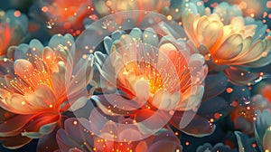 Stunning Bright Orange Flowers Generated by AI: Vibrant Blooms