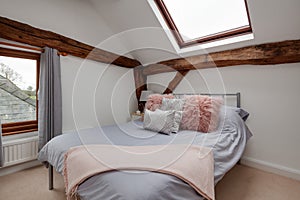Stunning bright white chic attic style bedroom