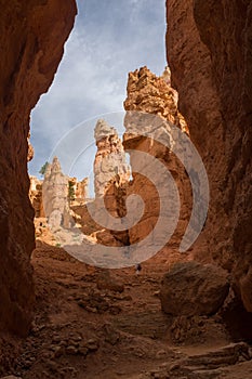 The stunning Bryce Canyon with the amazing limestone hoodoos with various shades of oranges and reds