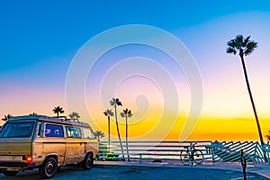 Stunning California beach sunset view