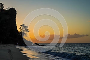 Stunning Caribbean sunset at Magazine Beach, Grenada