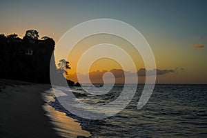 Stunning Caribbean sunset at Magazine Beach, Grenada