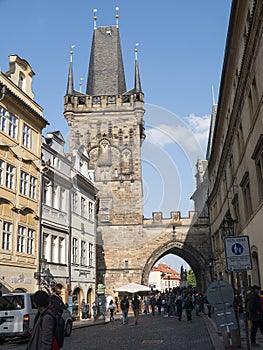 The Charles Bridge in Prague, Capital of the Czech Republic was built in 1357 to cross the River Vlatva