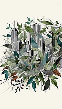 Urban Oasis: Merging Cityscapes with Nature\'s Lush Embrace photo