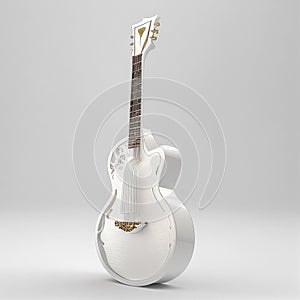 This stunning classical guitar boasts an exquisite design . on white background, Generative Ai