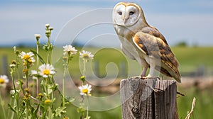 Majestic Barn Owl: Curiosity in Amber Eyes