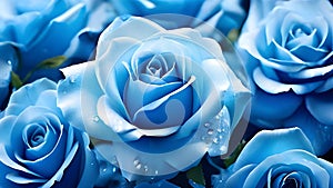 A stunning close up of blue roses