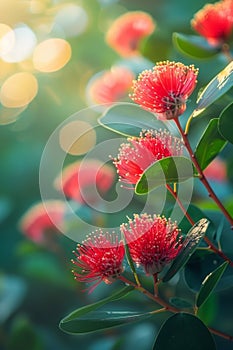 Stunning close-up of Corymbia ficifolia blooms
