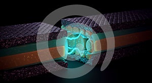 Microscopic view of advanced battery interface