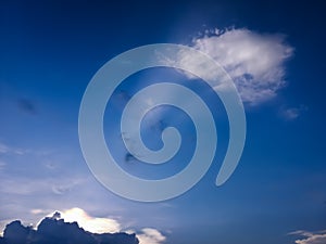 Stunning clouds with blue background in the eveving time