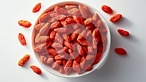 Dried, Nutritious, Organic, Antioxidant Rich Red Goji Berries Fruit in a Bowl